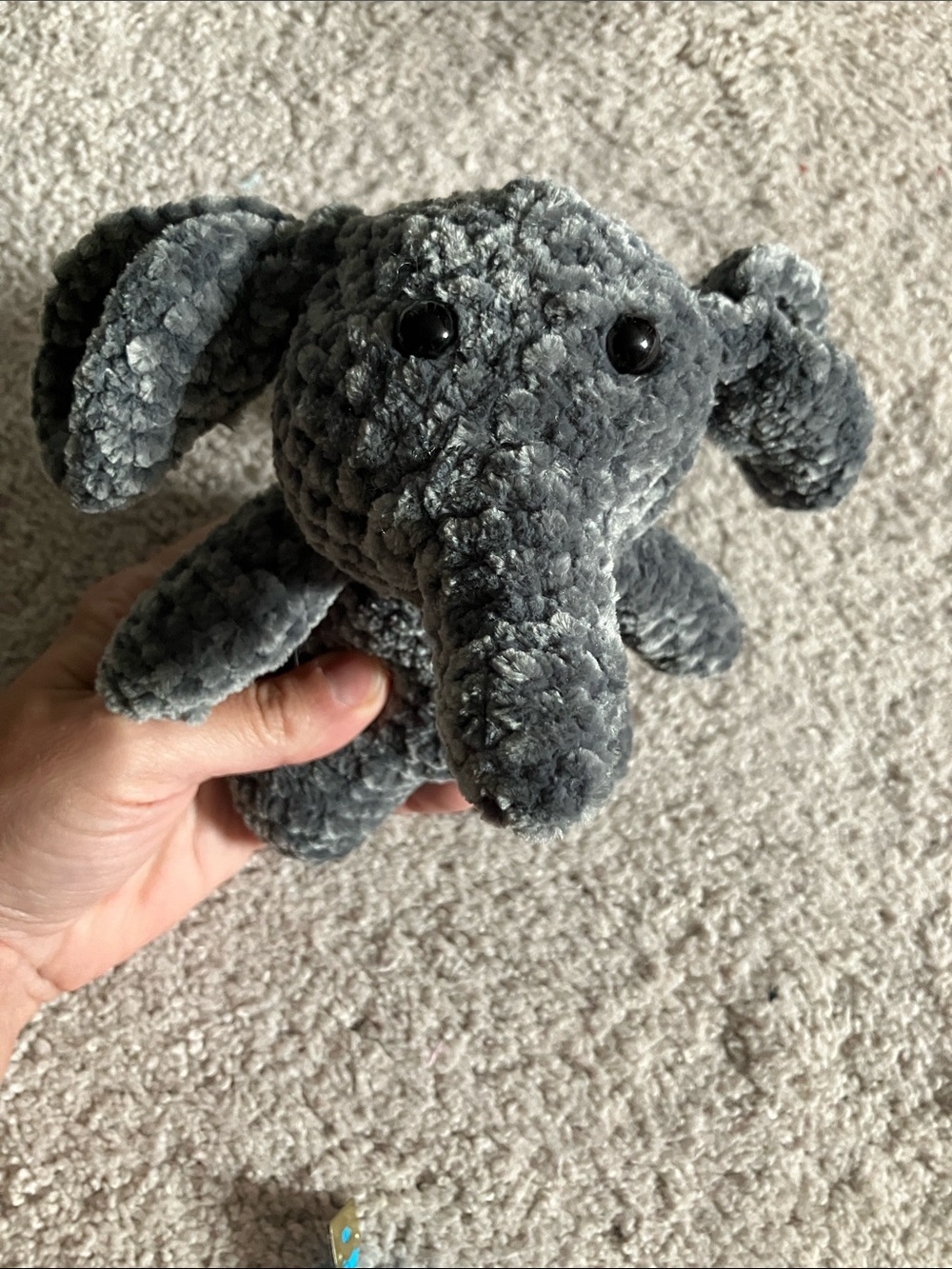 Elephant Crochet 6 inch Grey